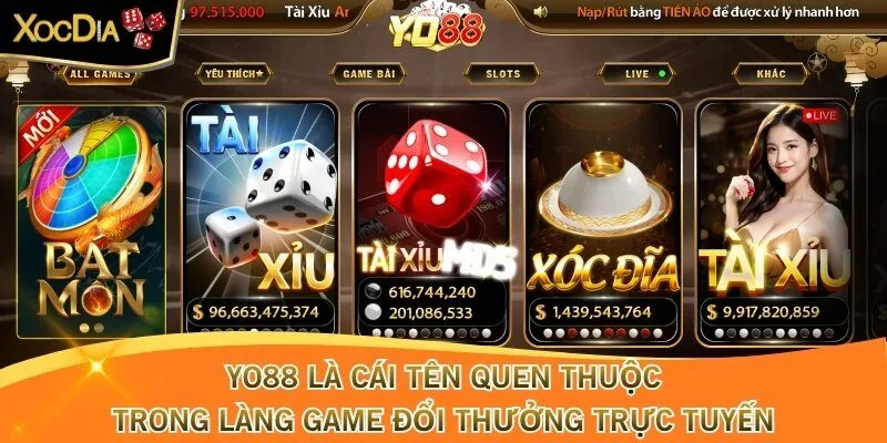 Yo88 là cái tên quen thuộc trong làng game đổi thưởng trực tuyến